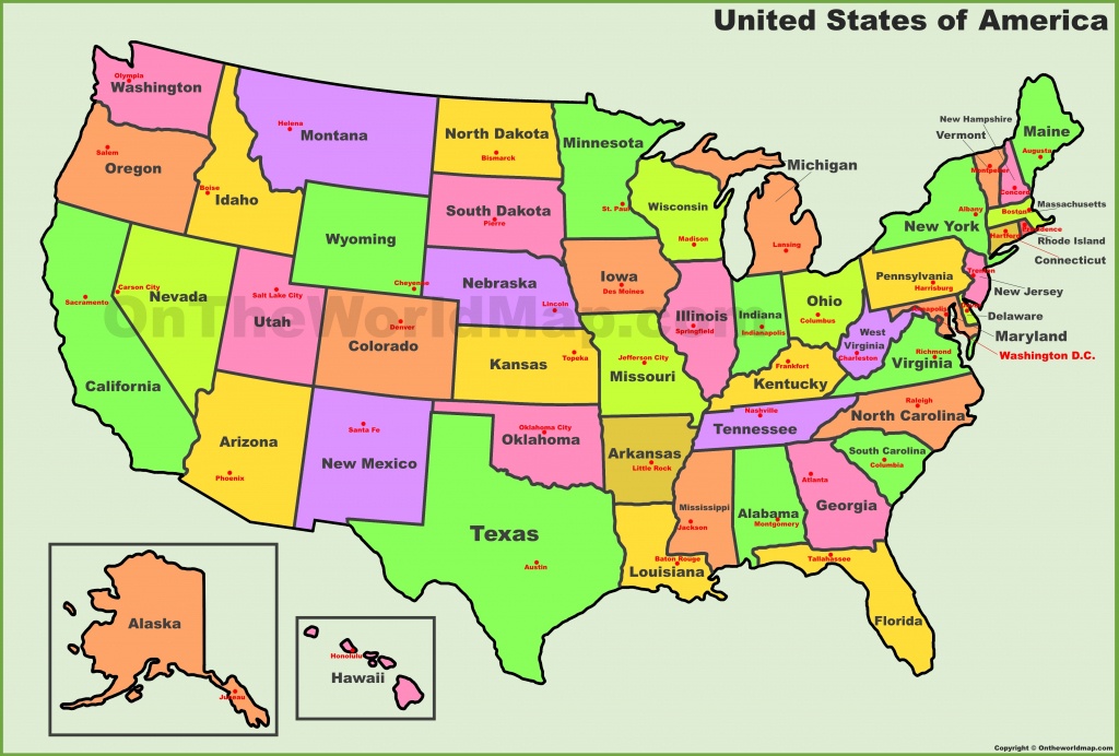 Usa States And Capitals Map - Printable Us Map With States And Capitals