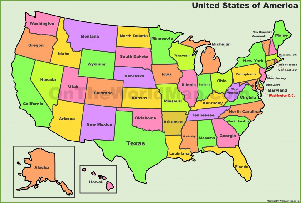 Usa States Map | List Of U.s. States | Where To Go ? What To See - Printable Map Of The United States Of America