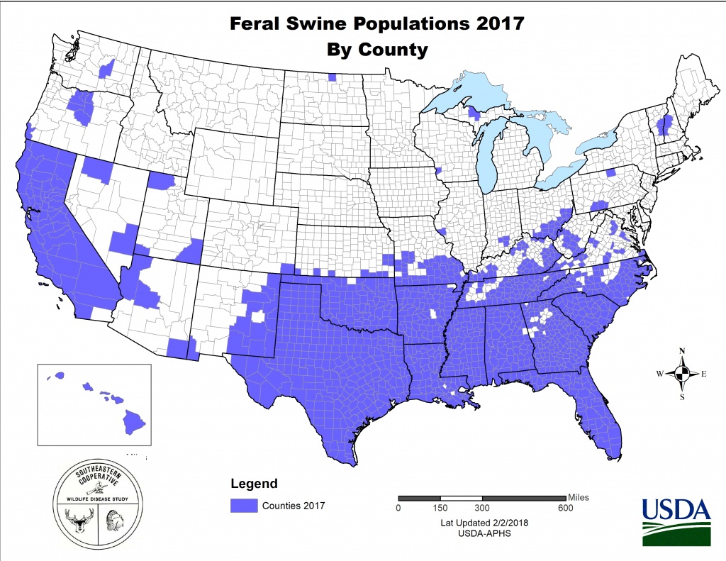 Usda Aphis | History Of Feral Swine In The Americas - Texas Deer Population Map 2017