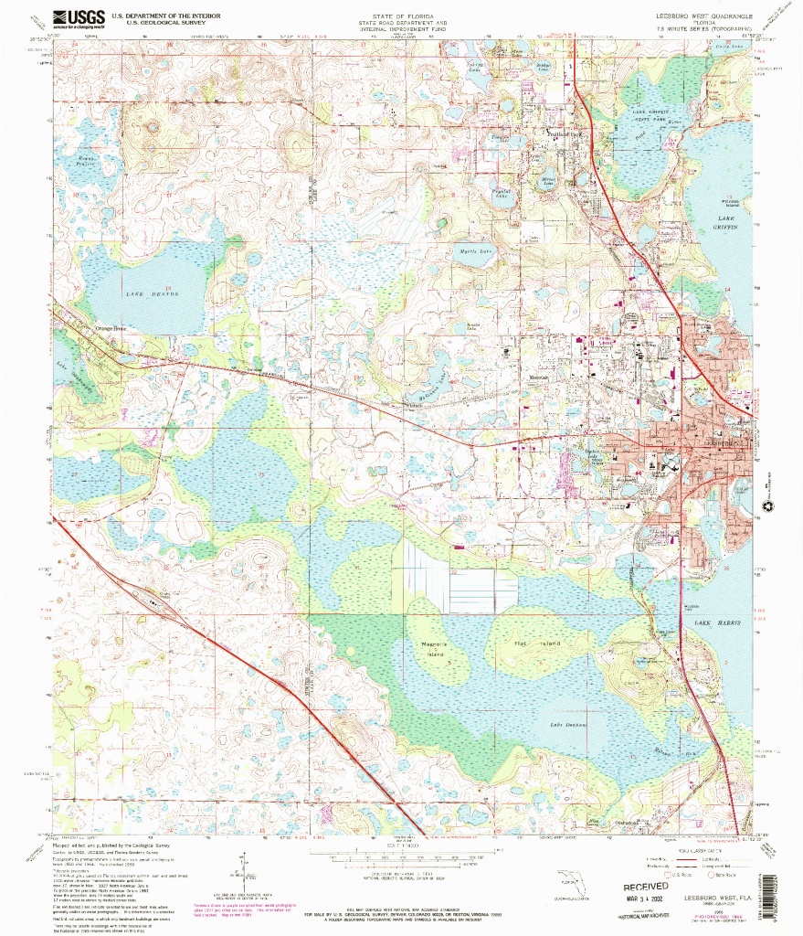 Usgs 1:24000-Scale Quadrangle For Leesburg West, Fl 1966 - Leesburg Florida Map