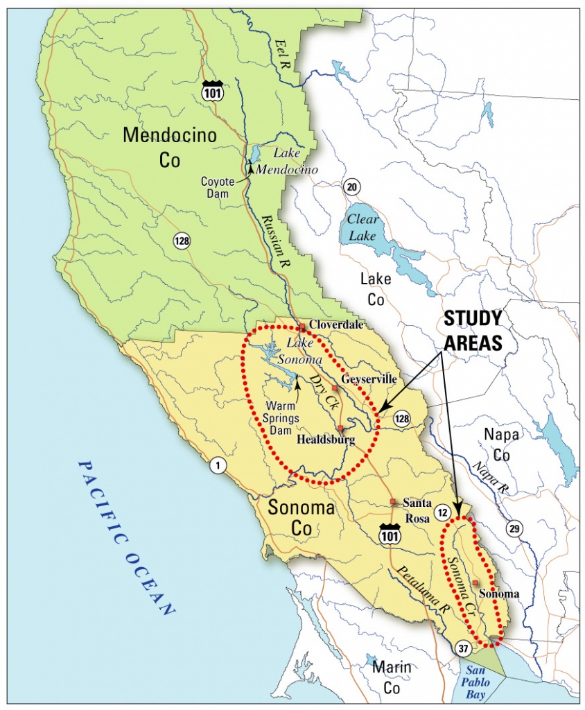 Usgs California Water Science Center - Water Resources Availability - Map Of Sonoma California Area