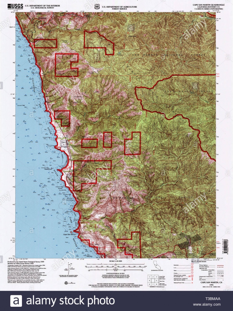 Usgs Topo Map California Ca Cape San Martin 100481 1995 24000 - San Martin California Map