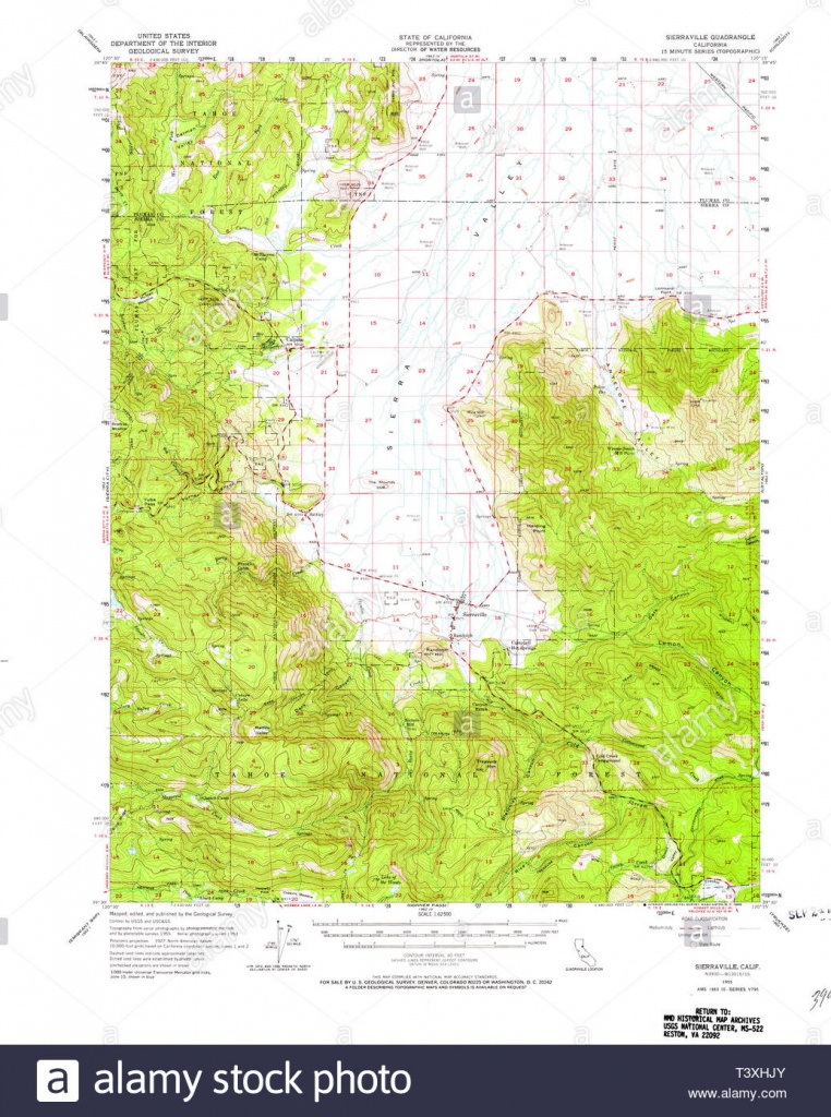 Usgs Topo Map California Ca Sierraville 301719 1955 62500 - Usgs Maps California