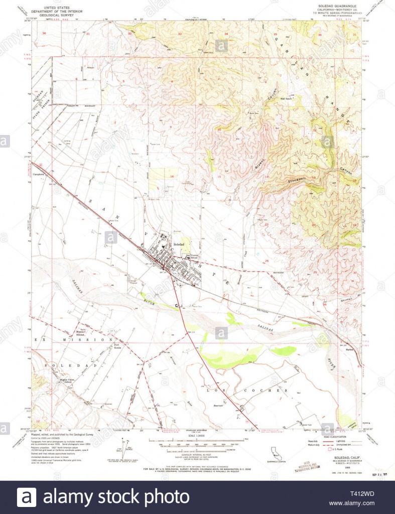 Usgs Topo Map California Ca Soledad 300573 1955 24000 Restoration - Soledad California Map