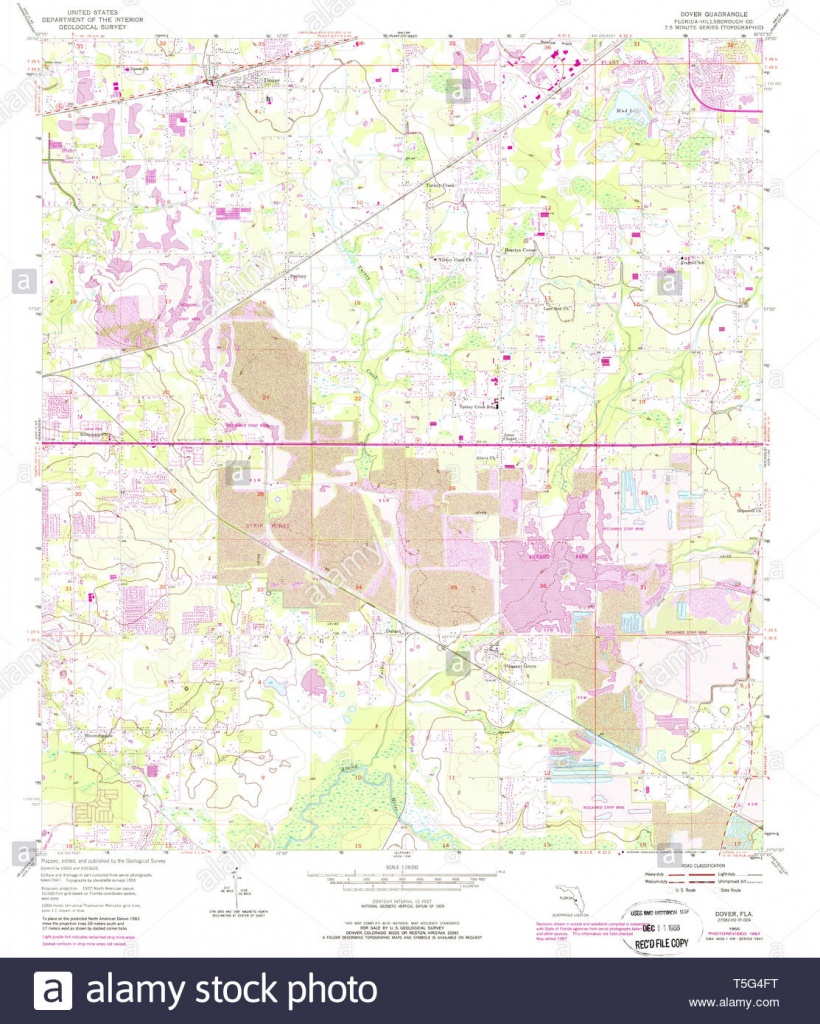 Usgs Topo Map Florida Fl Dover 345871 1955 24000 Restoration Stock - Dover Florida Map