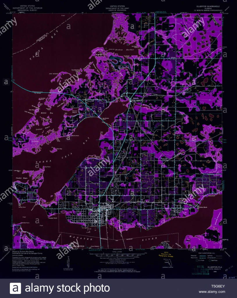 Usgs Topo Map Florida Fl Ellenton 345992 1944 24000 Inverted - Ellenton Florida Map