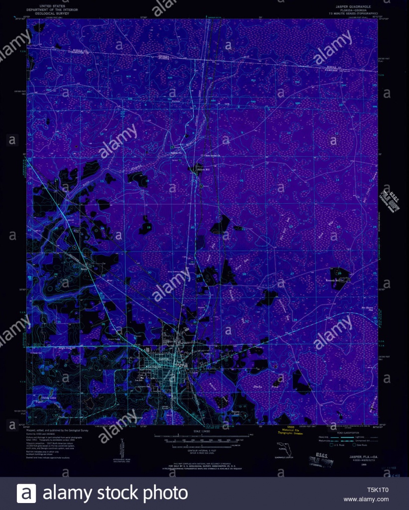 Usgs Topo Map Florida Fl Jasper 346843 1955 24000 Inverted - Jasper Florida Map