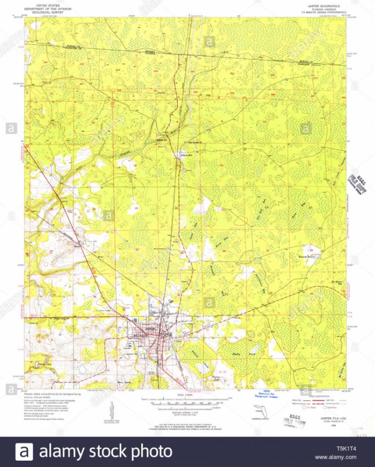 Usgs Topo Map Florida Fl Jasper 346843 1955 24000 Restoration Stock ...