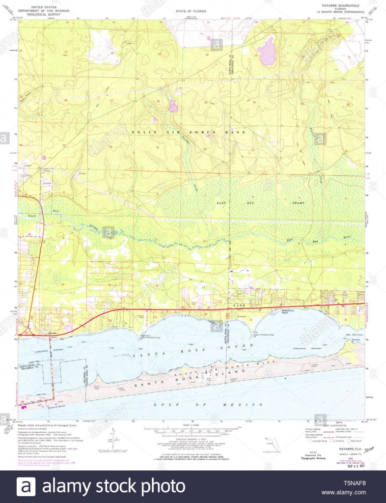 Usgs Topo Map Florida Fl Navarre 347638 1970 24000 Restoration Stock - Navarre Florida Map