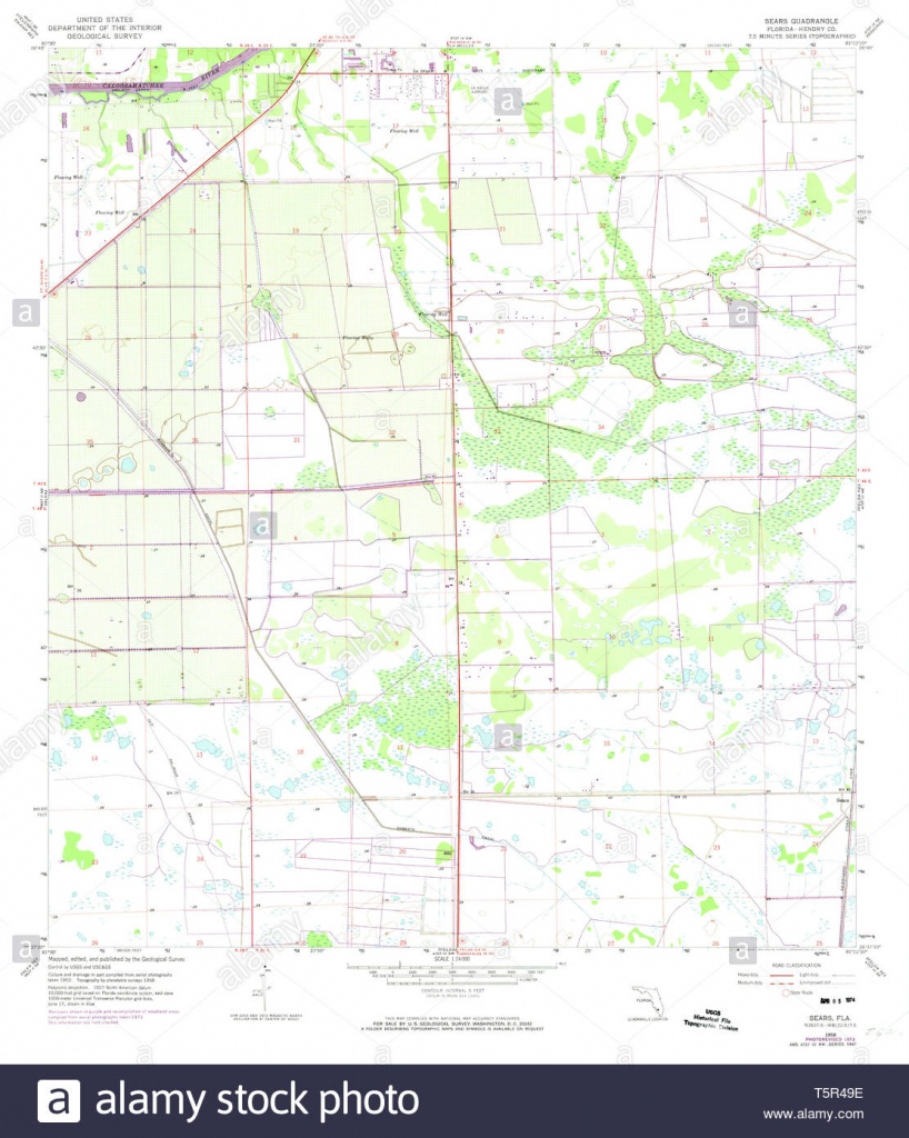 Usgs Topo Map Florida Fl Sears 348463 1958 24000 Restoration Stock - Usgs Topographic Maps Florida