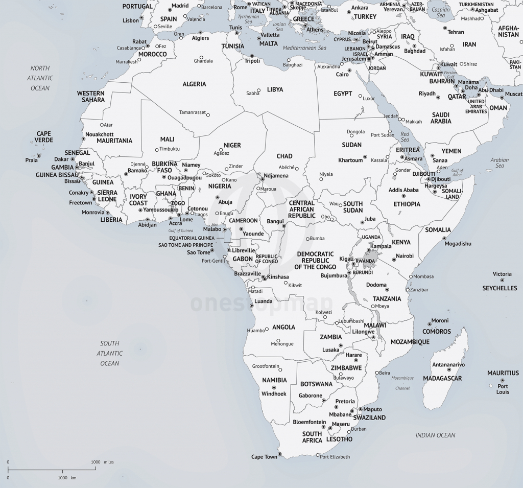 Vector Map Of Africa In Minimalist Style | One Stop Map - Printable Map Of Africa With Countries