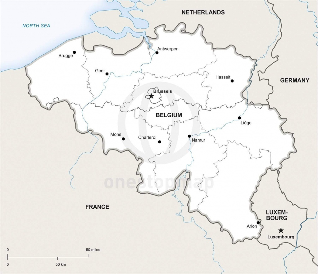 Vector Map Of Belgium Political | One Stop Map - Printable Map Of Belgium