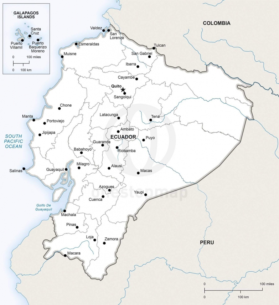 Vector Map Of Ecuador Political | One Stop Map - Printable Map Of Ecuador
