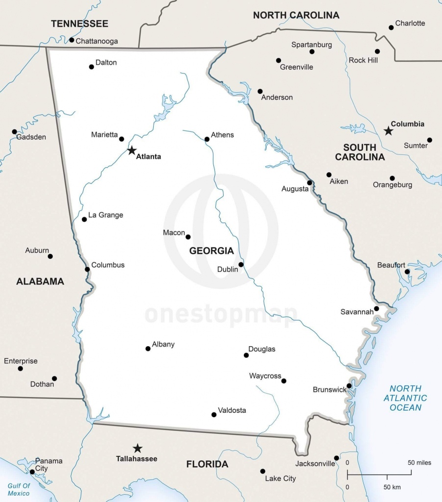 Vector Map Of Georgia (U.s. State) Political | One Stop Map - Printable Map Of Georgia
