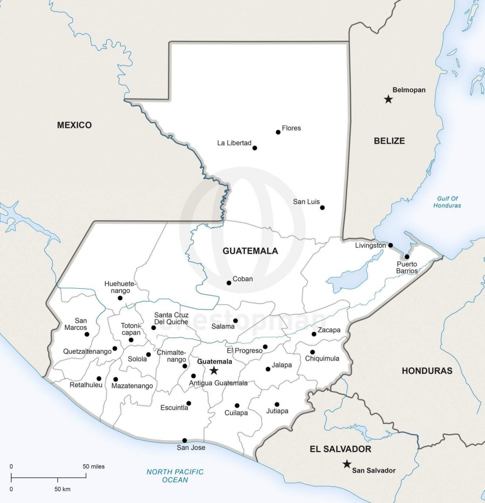 Vector Map Of Guatemala Political | One Stop Map - Printable Map Of Guatemala