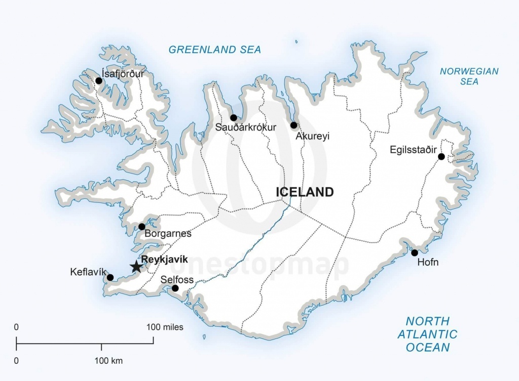 Vector Map Of Iceland Political | One Stop Map - Free Printable Map Of Iceland