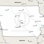 Vector Map Of Iowa Political | One Stop Map   Printable Map Of Iowa