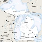 Vector Map Of Michigan Political | One Stop Map   Michigan River Map Printable