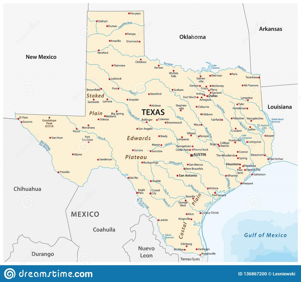 Vector Map Of The U.s. State Of Texas Stock Vector - Illustration Of - Alpine Texas Map