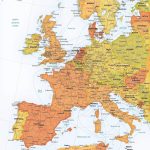Vector Map Western Europe Roads Ferries | One Stop Map   World Map With Cities Printable