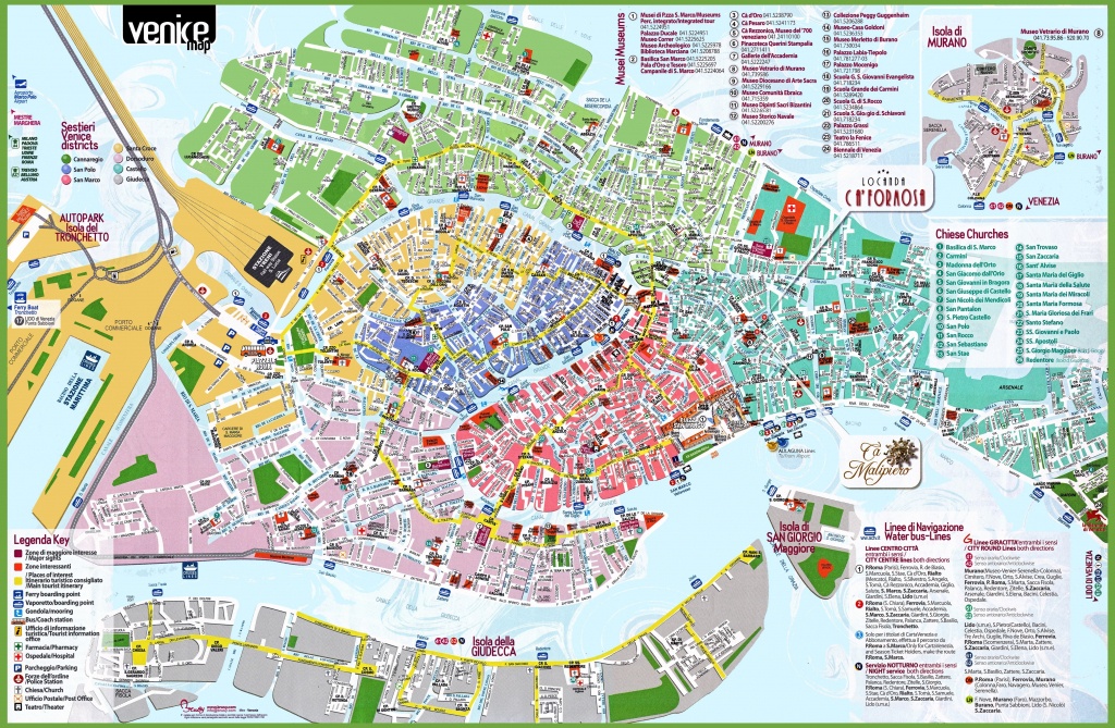 Venice Attractions Map Pdf - Free Printable Tourist Map Venice - Tourist Map Of Venice Printable