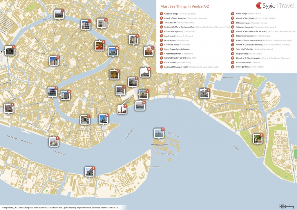 Venice Printable Tourist Map | Sygic Travel - Printable Walking Map Of Venice Italy