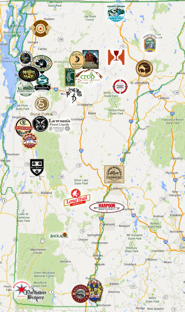 Vermont Brewery Trail. Please Check Their Site For The Most Current - Printable Map Of New England