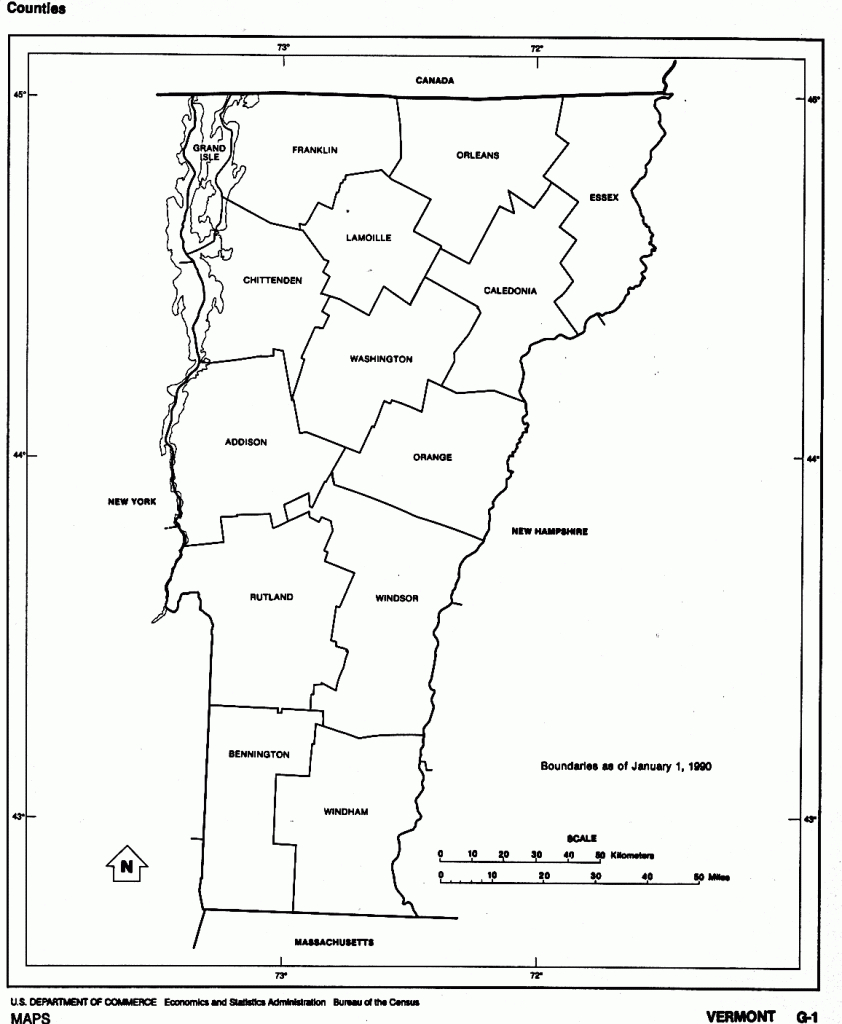 Vermont Free Map - Printable Map Of Vermont