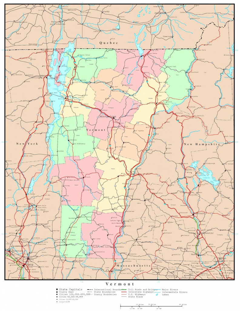 Vermont Political Map - Printable Map Of Vermont