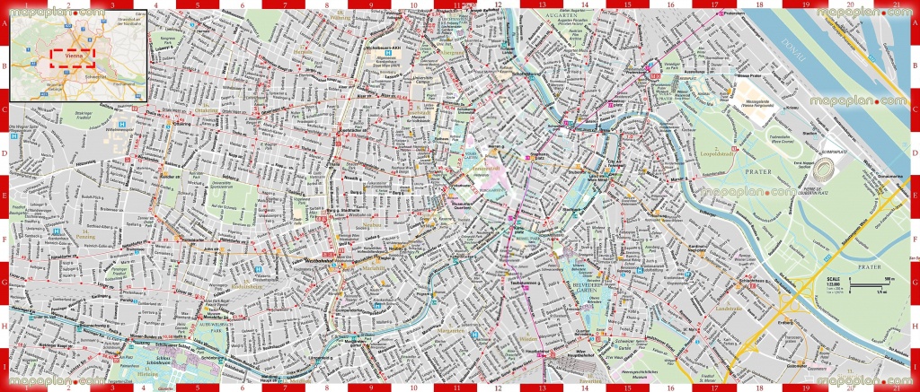 Vienna Map - Detailed, Printable, High Quality Road Guide &amp;amp; Street - Printable Travel Map