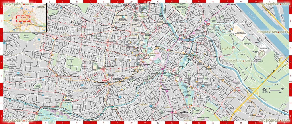 Vienna Map - Detailed, Printable, High Quality Road Guide &amp;amp; Street - Printable Travel Maps