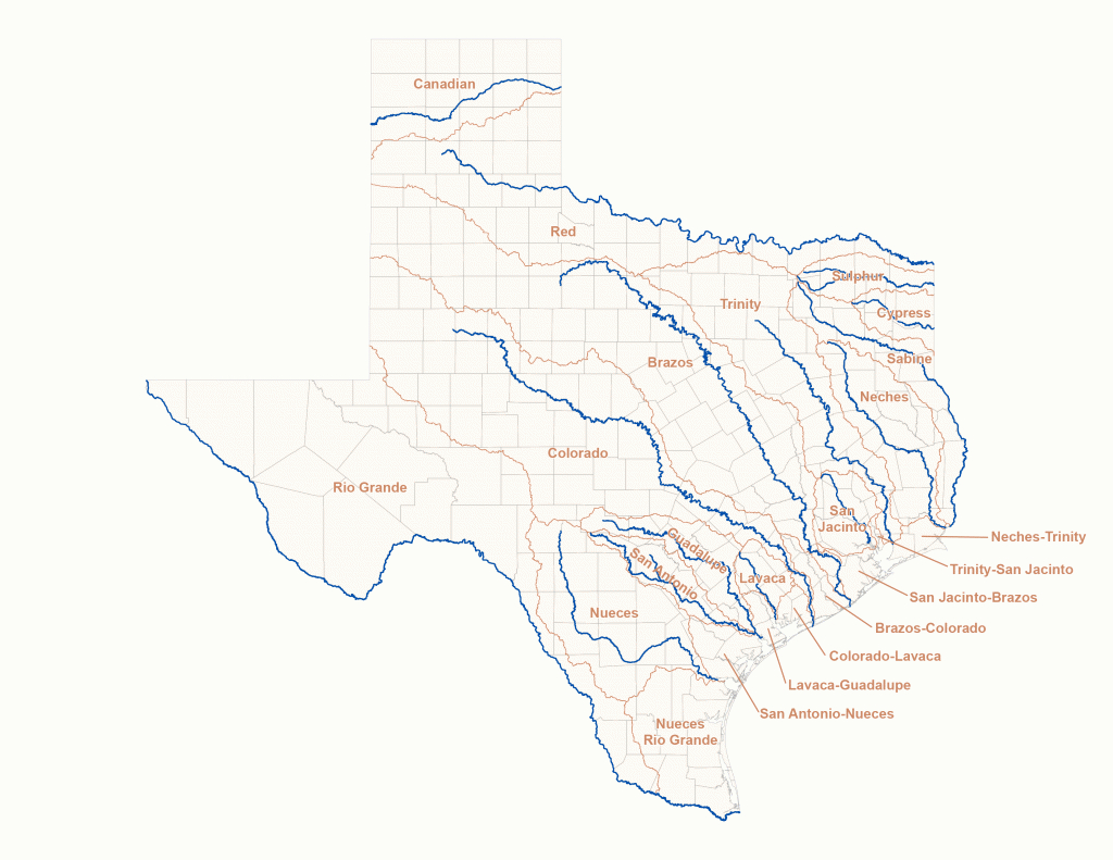 View All Texas River Basins | Texas Water Development Board - Texas Waterways Map