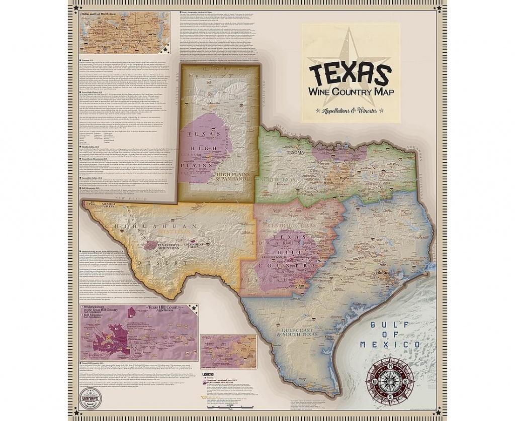 Vinmaps Texas Wine Country Map, Appellations &amp; Wineries Review - North Texas Wine Trail Map