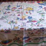 Vintage California State Tablecloth Pre Disney 48 X 48 Mint And   Vintage California Map Tablecloth