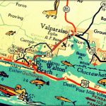 Vintage Map Art Of Destin Florida 8X10 Retro Map Ft Walton Beach   Destin Florida Map