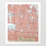 Vintage Map Of Van Nuys California (1966) Art Printbravuramedia   Van Nuys California Map