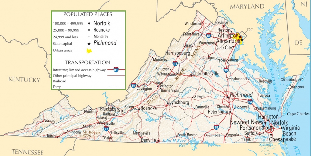 Virginia Highway Map - Printable Map Of Virginia