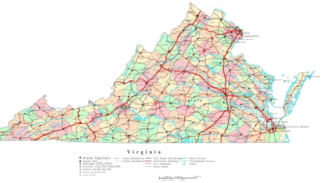 Virginia Printable Map - Printable Map Of Virginia