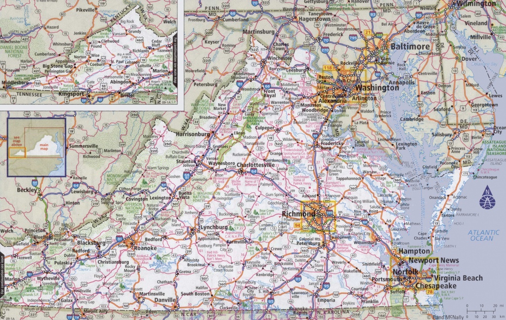 Virginia Road Map - Printable Map Of Virginia