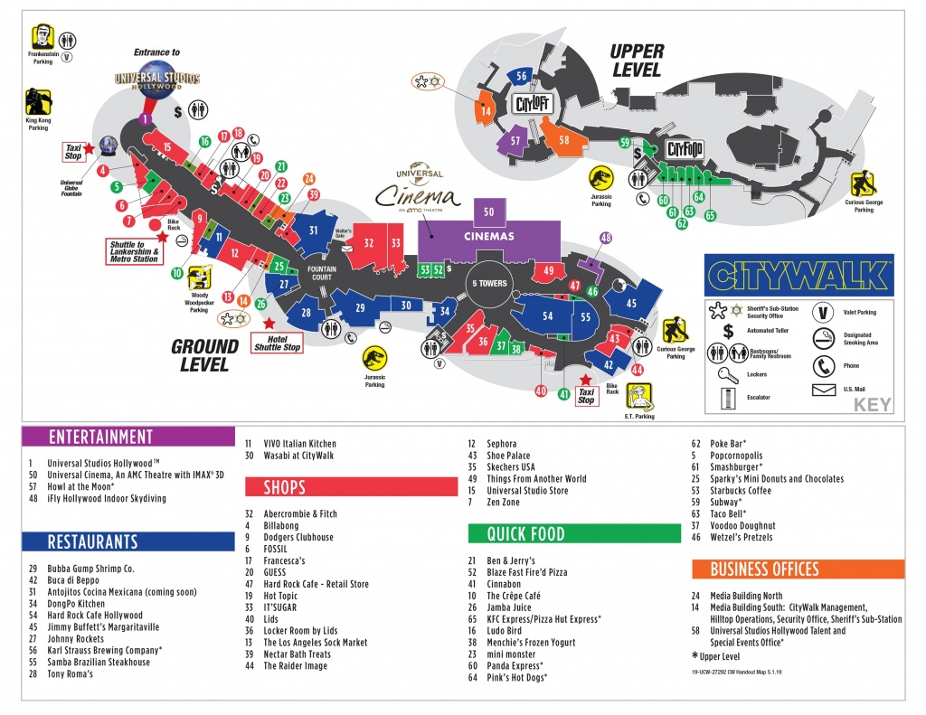 Visitor Map | Citywalk Hollywood - Map Of Hotels Near Universal Studios California