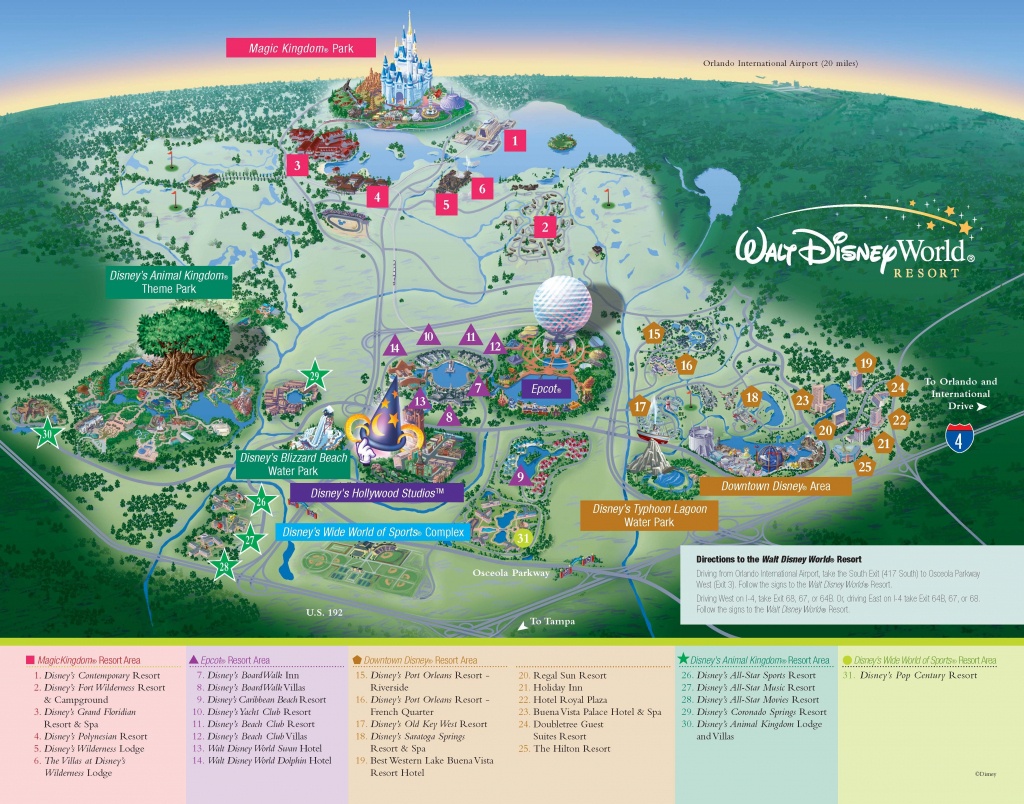 Walt Disney World - Resorts - Resort Map | Wdw -- Disney Resorts In - Disney Parks Florida Map