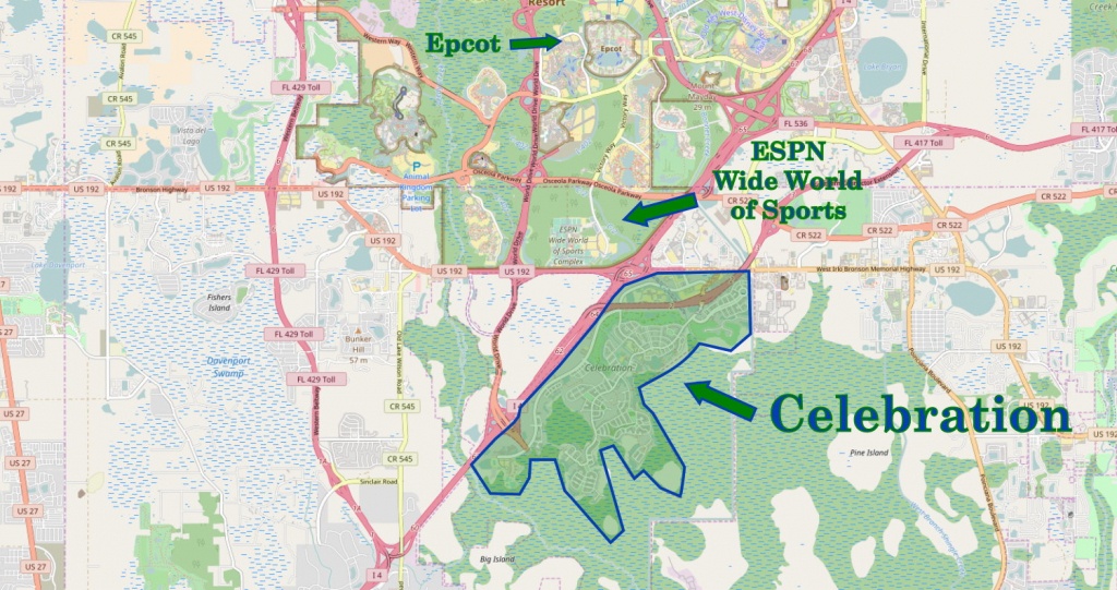 Walt Disney World Subdivision Florida Overview | Navfile - Celebration Florida Map
