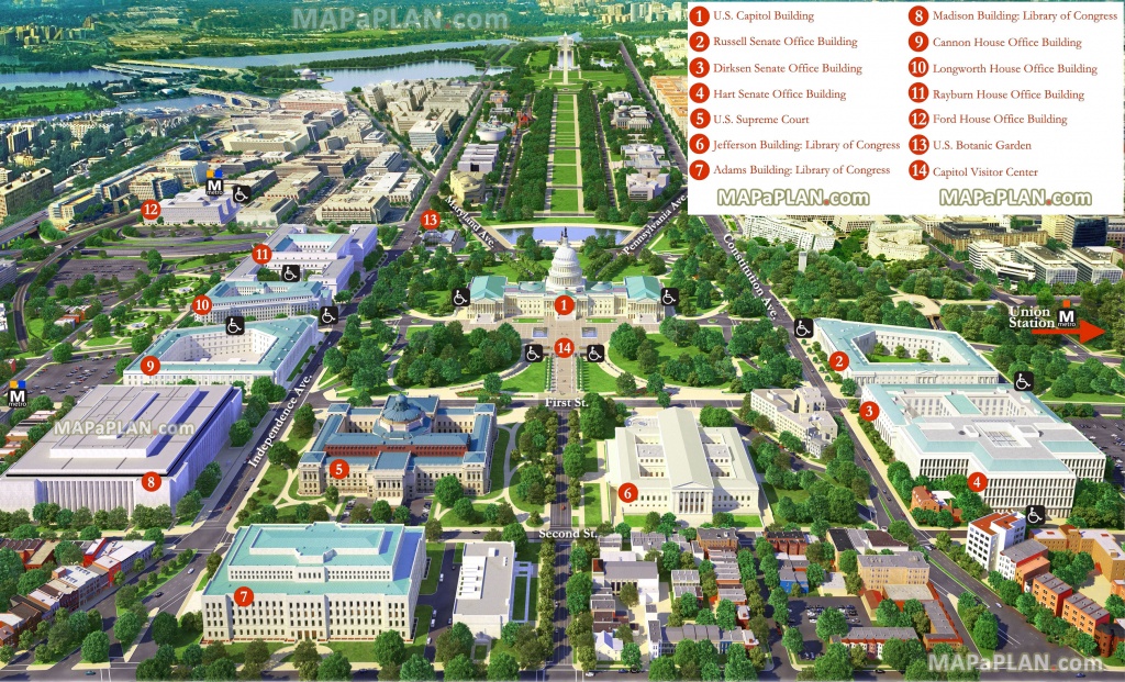 Washington Dc Maps - Top Tourist Attractions - Free, Printable City - Free Printable Aerial Maps