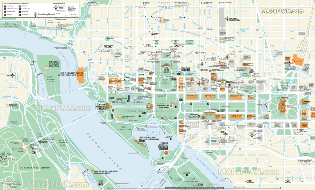 Washington Dc Maps - Top Tourist Attractions - Free, Printable City - Printable Map Of Dc