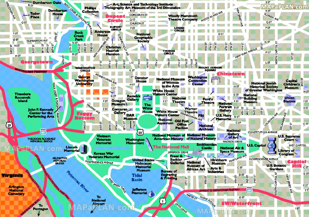 Washington Dc Maps - Top Tourist Attractions - Free, Printable City - Printable Street Map Of Washington Dc