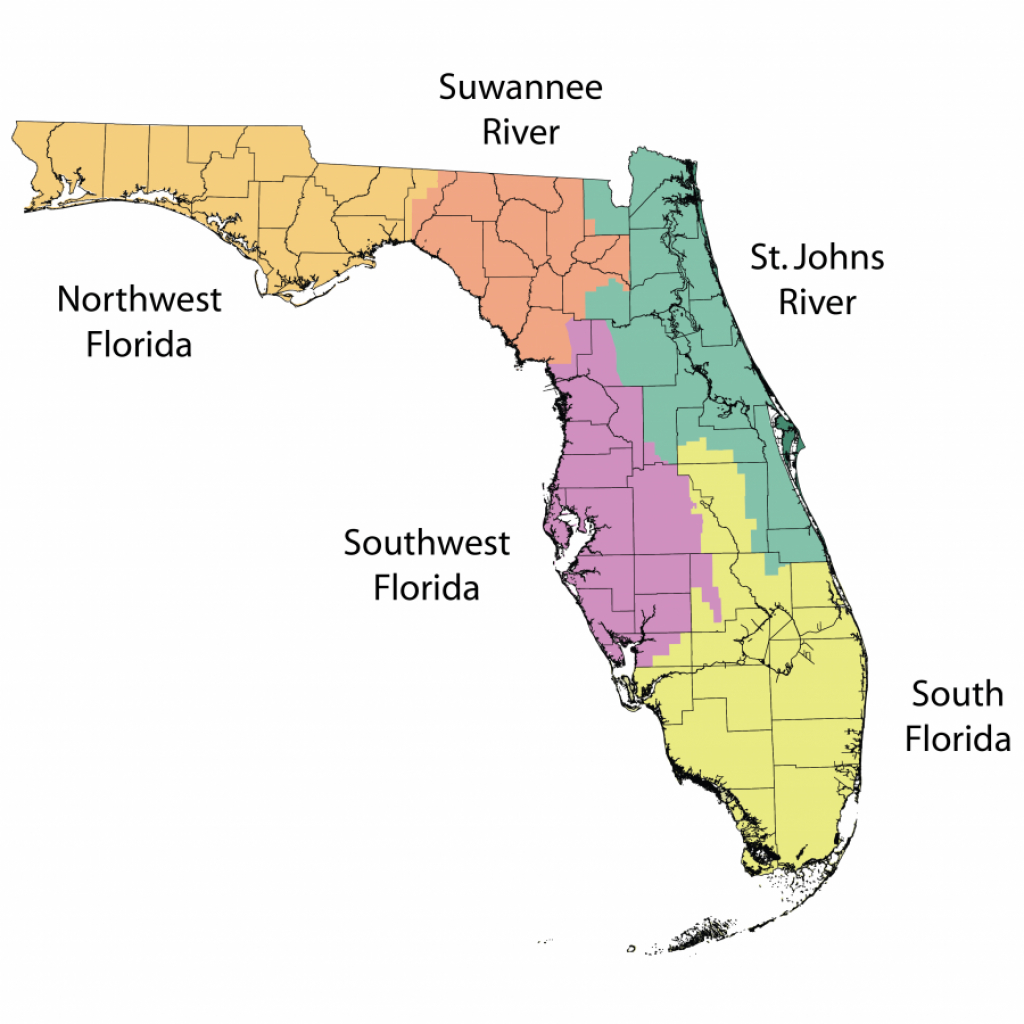 Water Management Districts | Florida Department Of Environmental - Florida Watershed Map