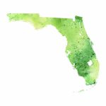 Watercolor Map Of Florida, In Green Paintingandrea Hill   Where Is Watercolor Florida On A Map