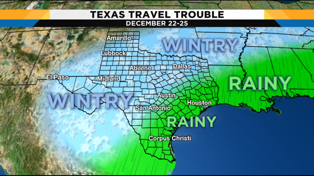 Weather Forecast Leading Into Christmas Hints At Travel - Texas Forecast Map