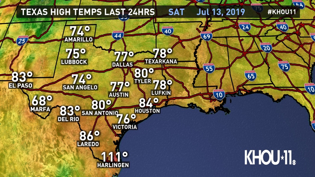 Weather Maps On Khou In Houston - Texas Weather Map Temps