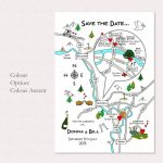 Wedding Or Party Illustrated Map Invitation | Wedding | Map   How To Create A Printable Map For A Wedding Invitation